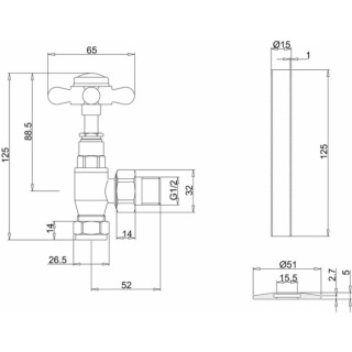 Burlington Angled Manual Radiator Valves